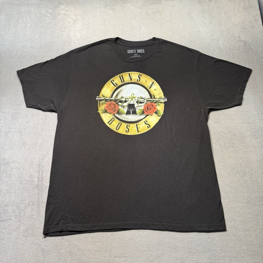 Guns N’ Roses Mens XXL Band T Shirt Black Graphic Logo Roses Rock Tee 2020